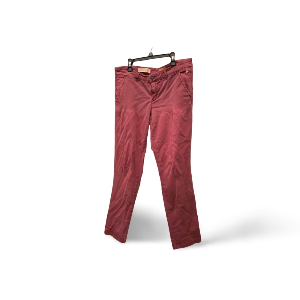 Pilcro and the Letterpress Burgundy Chino Pants Straight Leg Mid Rise